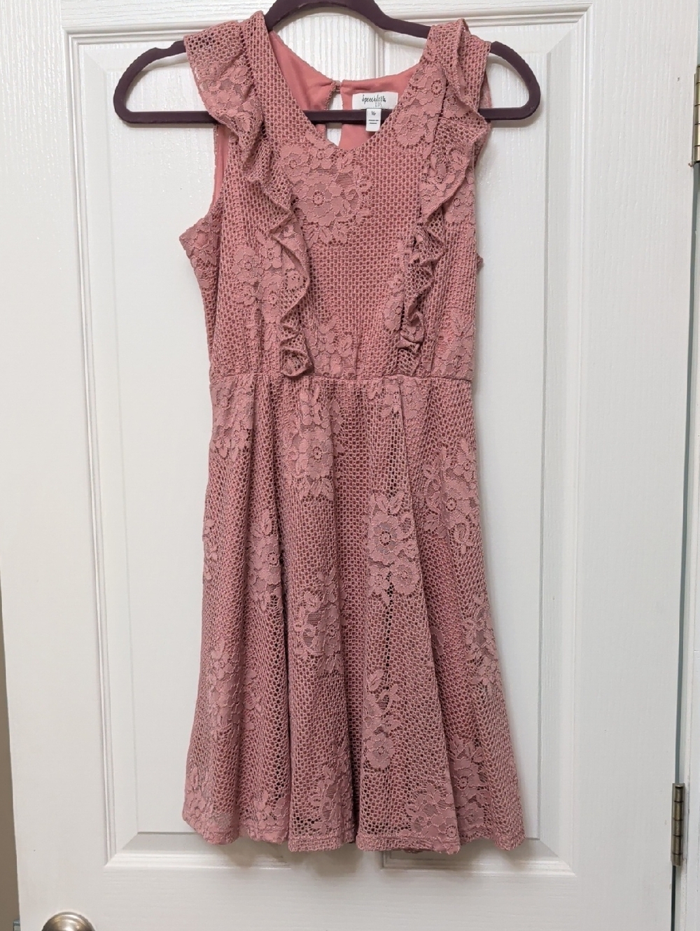 Speechless floral lace A-line dress In Dusty Mauve /Pink Girls Size 16 (XXS)